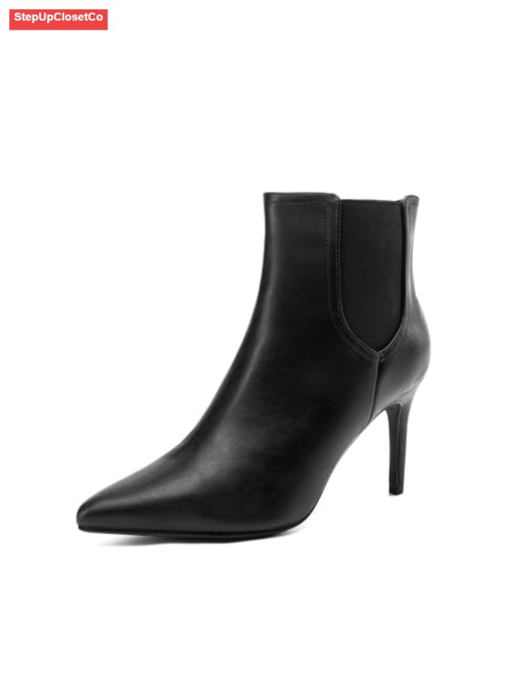Women's Pointed Toe Stiletto Heel Ankle Booties Faux Leather Dressy